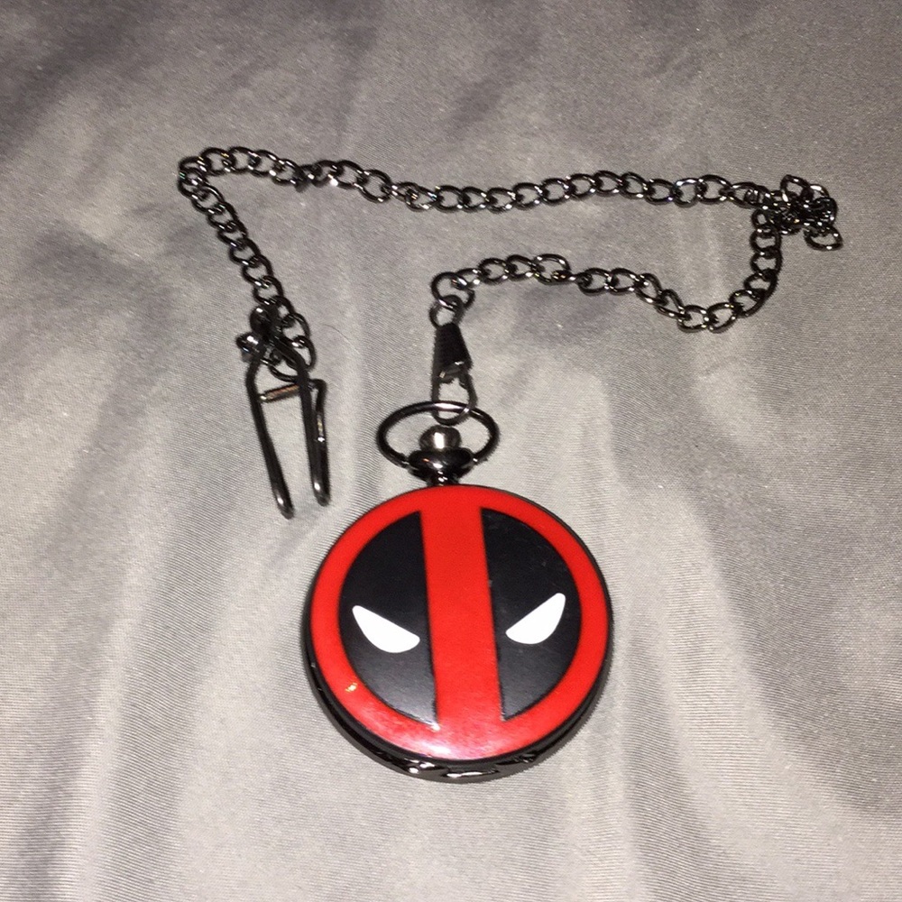 Deadpool pocket watch with chain
